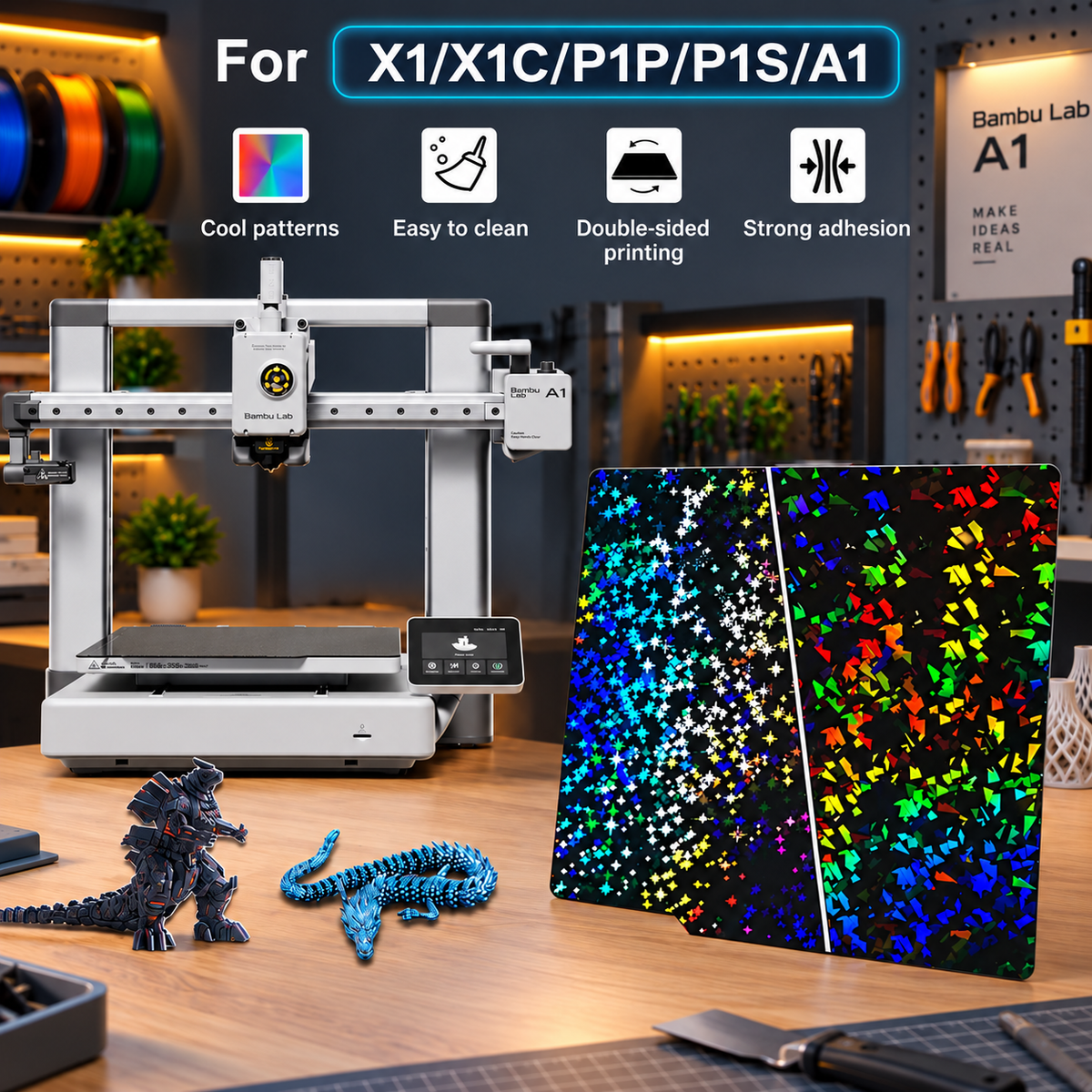 Dual Sided PEI Galaxy Build Plate for Bambulab A1