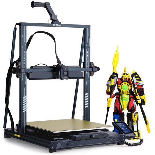 3D printer with a robot model on a white background