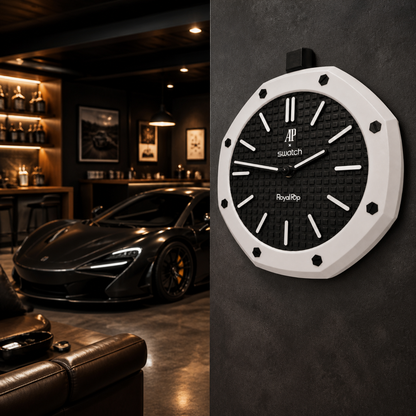 AP x Swatch Tribute Wall Clock (Black & White)