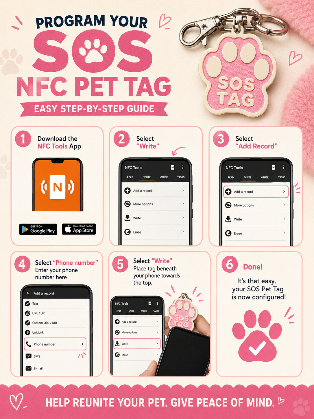 NFC Pet Tag (Brown)