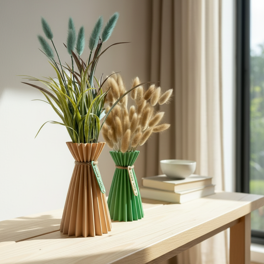 Slozena Pleated Vase Set