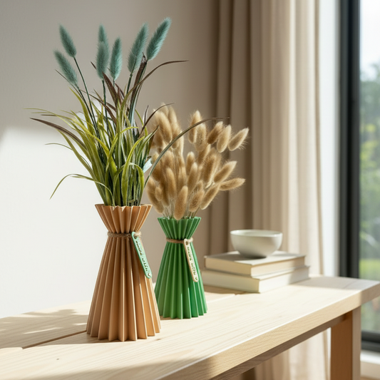 Slozena Pleated Vase Set