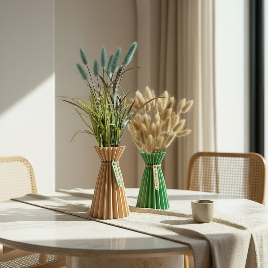 Slozena Pleated Vase Set