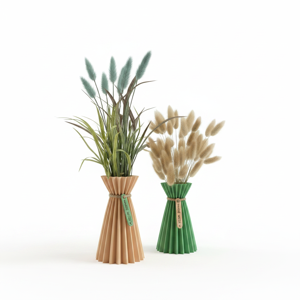 Slozena Pleated Vase Set
