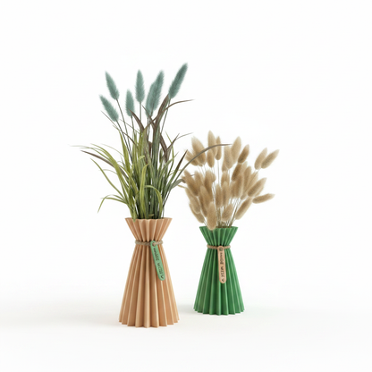 Slozena Pleated Vase Set