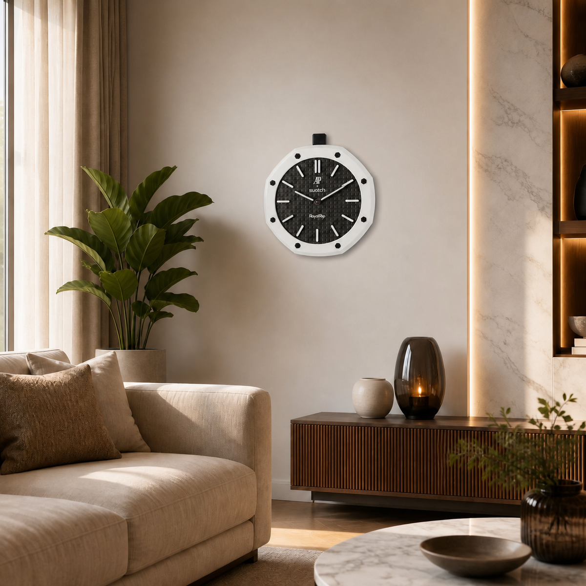 AP x Swatch Tribute Wall Clock (Black & White)